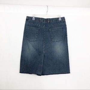 Club Monaco Jean Denim Knee Length Skirt, Size 10, Blue